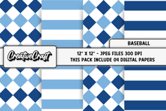 Baseball Sport Digital Paper, baseball graphic illustrations Product Image 1