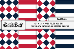 Baseball Sport Digital Paper, baseball graphic illustrations Product Image 1