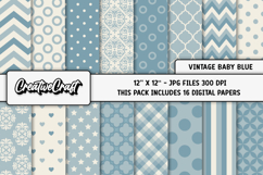 Vintage Baby Digital Paper, junk journal scrapbook. graphic Product Image 2