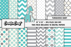 Baby Boy Digital Paper, baby boy graphics, baby illustration Product Image 1