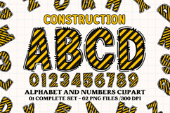 Construction Alphabet Clipart, construction letters doodle Product Image 1