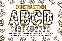 Construction Alphabet Clipart, construction letters doodle Product Image 1