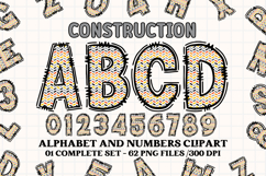 Construction Alphabet Clipart, construction letters doodle Product Image 1