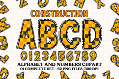 Construction Alphabet Clipart, construction letters doodle Product Image 1