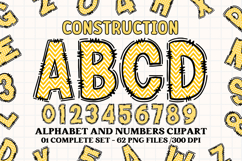 Construction Alphabet Clipart, construction letters doodle Product Image 1