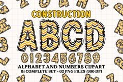 Construction Alphabet Clipart, construction letters doodle Product Image 1