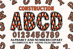 Construction Alphabet Clipart, construction letters doodle Product Image 1
