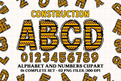 Construction Alphabet Clipart, construction letters doodle Product Image 1