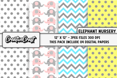 Elephant Nursery Digital Paper, baby graphics, illustrations Product Image 1