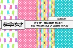 Ice Cream Digital Papers, summer digital scrapbook designs Product Image 1