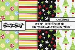 Christmas Digital Papers, scrapbooking backgrounds designs Product Image 1