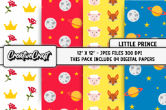 Little Prince Digital Papers, scrapbook backgrounds designs Product Image 1