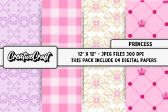 Princess Digital Papers, princess digital scrapbook graphics Product Image 1