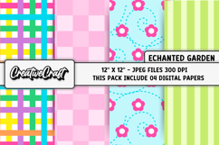 Echanted Garden Digital Paper, background design scrapbook Product Image 1