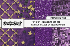 Happy New Year Digital Papers, scrapbook backgrounds designs Product Image 1