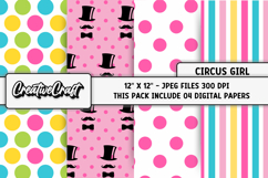 Circus Digital Paper, circus graphic, carnival illustration Product Image 1