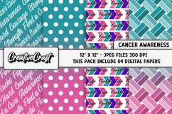 Thyroid Cancer Awareness Digital Papers, digital scrapbook Product Image 1