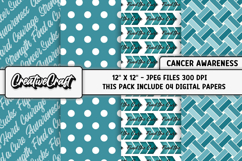 Ovarian Cancer Awareness Digital Papers, digital scrapbook Product Image 1
