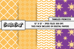 Tangled Princess Digital Paper, princess digital scrapbook Product Image 1
