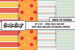 Back To School Digital Paper, school supplies, illustrations Product Image 1
