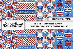4th of July Digital Papers, independence day digital papers Product Image 1