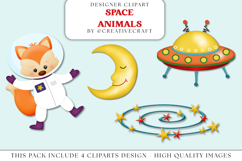 Outer Space Clip Art, astronaut graphic, planet illustration Product Image 1