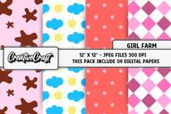 Farm Girl Digital Papers, scrapbooking backgrounds designs Product Image 1