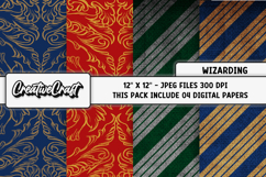 Wizard Magic School Digital Paper, magic school illustration Product Image 1