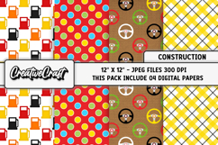 Construction Digital Papers, scrapbook backgrounds designs Product Image 1