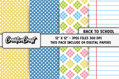 Back To School Digital Paper, school supplies, illustrations Product Image 1