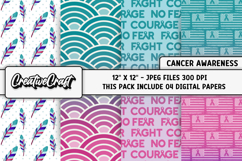 Thyroid Cancer Awareness Digital Papers, digital scrapbook Product Image 1