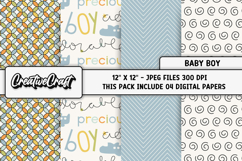Baby Boy Digital Paper, baby boy graphics, baby illustration Product Image 1