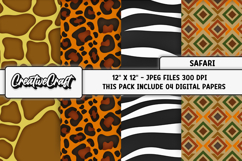 Safari Digital Papers, animal print backgrounds designs Product Image 1