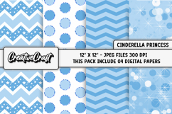 Cinderella Princess Digital Paper, princess illustrations Product Image 1