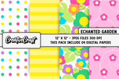 Echanted Garden Digital Paper, background design scrapbook Product Image 1