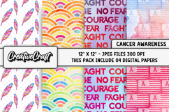 Cancer Awareness Digital Papers, cancer awareness scrapbook Product Image 1