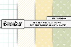 Baby Rainbow Digital Paper, baby digital scrapbook graphic Product Image 1