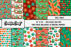 Autumn Fall Digital Paper, thanksgiving illustrations design Product Image 2