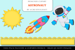 Astronaut Clip Art, planets graphics, outer space cliparts Product Image 1