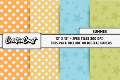 Summer Digital Paper, summer graphic, beach illustrations Product Image 1
