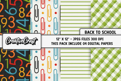 Back To School Digital Paper, school supplies, illustrations Product Image 1