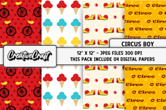 Circus Digital Paper, circus graphic, carnival illustration Product Image 1