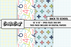 Back To School Digital Paper, school supplies, illustrations Product Image 1