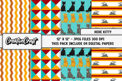 Kitty Pet Digital Papers, pet cat scrapbook digital designs Product Image 1