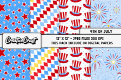 4th of July Digital Papers, independence day digital papers Product Image 1