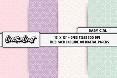 Baby Girl Digital Papers, baby shower digital scrapbooking Product Image 1