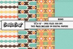 Boho Tribal Digital Paper, boho tribal digital scrapbook Product Image 1