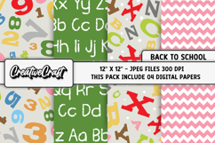 Back To School Digital Paper, school supplies, illustrations Product Image 1