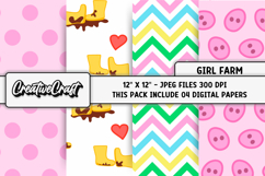 Farm Girl Digital Papers, scrapbooking backgrounds designs Product Image 1