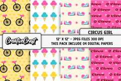Circus Digital Paper, circus graphic, carnival illustration Product Image 1